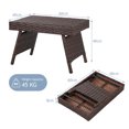 thumbnail image 3 of Kadyn End Tables, Indoor Companion, Patio Side Table, Folding PE Rattan Side Coffee Table Patio Garden Furniture-Brown, 3 of 7