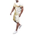 thumbnail image 1 of HBFAGFB Mens 2 Piece Outfits Summer Digital Printed Short Sleeve Shorts Sweatsuits Sets Brown Size XXL, 1 of 3
