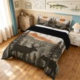 thumbnail image 3 of Manfei Farmhouse Elk Full Size Comforter Sets, Minimalst Landscape Bedding Comforter Set, Dark Brown White, Black Reversible, 3-Piece, 1 Comforter and 2 Pillowcases, 3 of 7