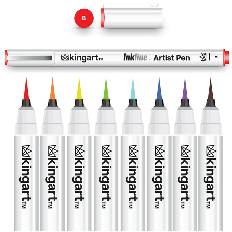 KINGART® Inkline™ Fine Line Art & Graphic Pens, Archival Japanese Ink, Set  of 16 Unique Nibs