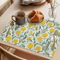 thumbnail image 3 of Summer Flower Placemats Set of 1, Abstract Yellow Floral Leaf Texture Non-Slip Place Mats Washable Table Mats for Kitchen Dining Table Decorations Indoor/Outdoor, 3 of 9