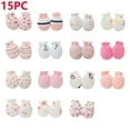 thumbnail image 3 of ZACPNCV 15 Pairs Newborn Baby Mittens No Scratch Gloves Infant Unisex for 0-12 Months Girls Boys White 0-12 Months, 3 of 3