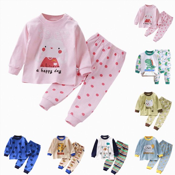 Gubotare Pajamas for Baby Girls Boys Pajamas Set Soft Toddler Sleepwear Kids Clothes Suit Baby Clothes (Pink,3-4 Years)