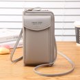 thumbnail image 3 of Sonducket Bolsa de cuero para teléfono móvil con almacenamiento optimizado y múltiples bolsillos que se adapta a todos los tamaños de Bolsas de mensajero y de hombro gris, 3 of 6