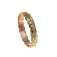 thumbnail image 2 of 14k yellow rose gold 2 tone custom hand engraved Hawaiian scroll maile ring 4mm cut out size 8, 2 of 8