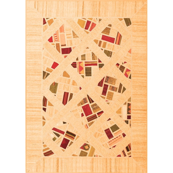 Ahgly Company Indoor Rectangle Solid Orange Modern Area Rugs, 2' x 4'