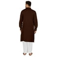 thumbnail image 4 of Atasi Indian Men's 2 Piece Kurta Pajama Set Henley Neck Cotton Casual Long Kurta, 4 of 7