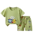thumbnail image 2 of piuwrlz Shirt and Short Pants Set Baby Boys Girls Cotton Summer Children's Set Light Green Size 6Y, 2 of 3