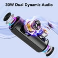thumbnail image 3 of Portable Bluetooth Speaker IPX7 Waterproof, 30W Loud Sound, Deep Bass, Bluetooth 5.4, LED Lights, Wireless Stereo Pairing, 24H Playtime, for Home/Outdoor/Party/Beach, Birthday Gift (Black), 3 of 8