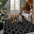 thumbnail image 6 of Lochas Fluffy Shaggy Rug Moroccan Geometric Soft Modern Area Rug for Living Room Home Decor Low Pile Carpet,Black,7x10 Feet, 6 of 7