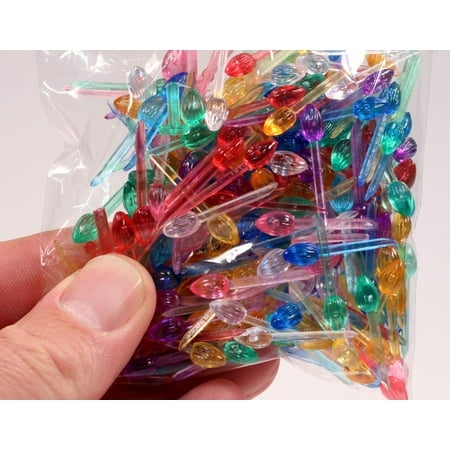 Creative Hobbies 5GN9 Mini Flame Shape Pin Light Ornaments - 250 Piece Multi-Color Pack for Ceramic Christmas Trees and DIY Projects