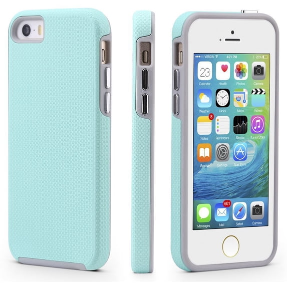 iPhone 5/5s/SE Case, CellEver Dual Guard Protective Shock-Absorbing Scratch-Resistant Rugged Drop Protection Cover For iPhone 5/5S/SE (Mint)