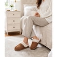 thumbnail image 2 of Litfun Women's Fuzzy Memory Foam Slippers Warm Comfy Winter House Shoes, Buckle Chestnut, Size 9-10, 2 of 7