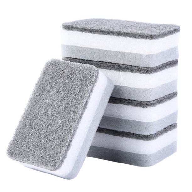 Esponja para platos Paño para platos Paño para platos de cocina Cepillo de limpieza de doble cara Cepillo para sartenes Cuenco Cubo mágico Esponja para platos (5 piezas) JAMW Sencillez