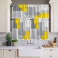 thumbnail image 2 of Abstract Art Curtain Valances Set Yellow Grey Graffiti Painting Mottled Texture Kitchen Curtains 36&nbsp;inch Length Rod Pocket Valance and Tiers 3 Piece Set Small Bedroom Bathroom Laundry Decor, 2 of 9