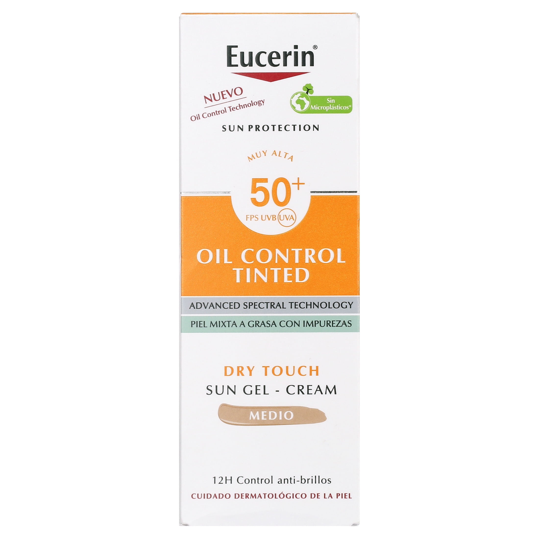 EUCERIN OIL CONTROL TINTED SUN GEL-CREAM SPF50+ MEDIUM 50ML