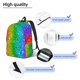 thumbnail image 3 of Disketp Glitter Rainbow print Canvas Backpack Lightweight Travel Daypack Student Rucksack Laptop Backpack-, 3 of 5