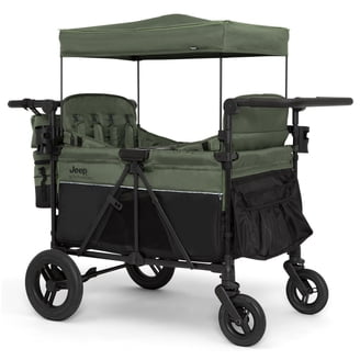 Minikid 2-in-1 Stroller Wagon, Foldable with Adjustable Canopy