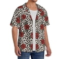 thumbnail image 2 of Gukieu Leopard Print Rose Print Men's Short-sleeved Shirts, Button-down Pocket Shirts, T-shirts, Beach Vacation Travel Summer Clothing-3X-Large, 2 of 5