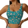 thumbnail image 3 of Goofa Giraffes Doing Various Yoga Printed Sports Bras for Women, High Impact Running Bra Workout Crop Tank Tops Longline Sports Bra Push up-Small, 3 of 9