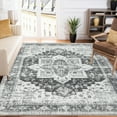 thumbnail image 6 of ZACOO Washable Rug 6'x9' Soft Distressed Print Carpet Vintage Non-Slip Stain Resistant Low-Pile Rugs, Gray, 6 of 6