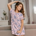 thumbnail image 3 of Lsque Butterfly Pattern Nightgowns for Women Sleep Shirts Short Sleeve Nightshirt Pullover Nightdress Soft Sleepwear Relaxed Fit Nightdress, 3 of 6