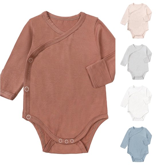 Baby Boys Girls Long Sleeved Solid Romper Bodysuit Outfits Toddler Baby Clothes Summer Outfit for Baby Boy 18 Months Boy Clothes Summer Baby Jumpsuits for Boys Romper Baby Boy 18 Month Clothes