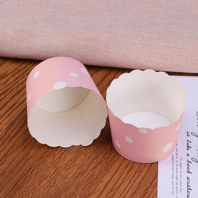 LITINKIMI 50Ud Cupcake Holder Cups De Papel Rosa Para Postres Y Horneados Con Fácil