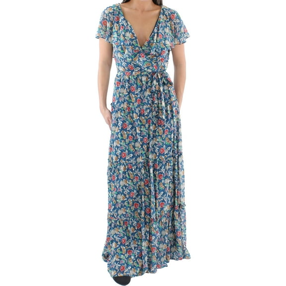 Lauren Ralph Lauren Womens Floral Ruffled Maxi Dress