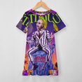 thumbnail image 3 of Beetlejuice Girls Short Sleeve Dress Soft Cute Designs Dresses Casual T-Shirt Dress 150CM, 3 of 7