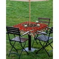 thumbnail image 4 of Hokiten Outdoor Tablecloths with Umbrella Hole & Zipper, Red Boho 54x54 Inch Square Tablecloths, Vintage Farmhouse Abstract Floral Aesthetic Waterproof Table Cloth, Patio/Pool/Picnic Table Covers, 4 of 7