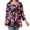 Pink Floral, variant on Womens Plus Size Tunics Tops 3/4 Sleeve Shirts Pleated Floral Blouses XL-5XL