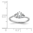 thumbnail image 3 of Auriga Fine Jewelry 925 Sterling Silver Rhodium Plated White Topaz Engagement Ring Size- 7 for Women, 3 of 6