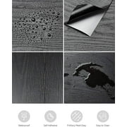 Abyssaly Black Wood Peel and Stick Wallpaper 17.7 x 78.7 Wood Grain Waterproof Wallpaper Vinyl for Kitchen Countertop Cabinets Drawer Furniture Wall Door Contact Paper