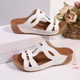 thumbnail image 6 of Women's Cutout Metal Accent Wedge Slide Sandals, Open-Toe Bohemian Platform Slip-On Summer Slippers, 6 of 9