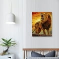 thumbnail image 4 of SHERONV Lion Sunset Roaring Fine Art Aesthetic Poster & Print Wall Painting for Living Room Bedroom Home Office Decor 16x20 in, 4 of 5