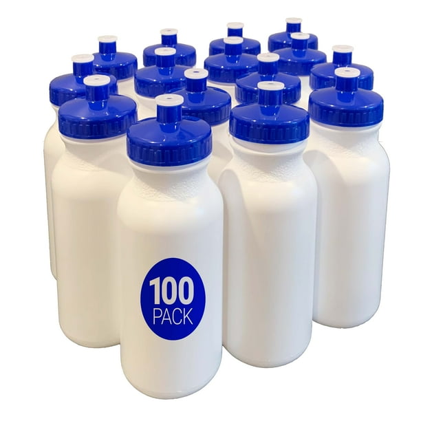 100 Pack Bulk water bottles, 20oz water bottles in bulk, reusable water