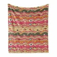 thumbnail image 1 of Eye Soft Flannel Fleece Blanket, Psychedelic Groovy Abstract Composition with Various Eyes Wavy Color Lines Hippie Art, Cozy Plush for Indoor and Outdoor Use, 70" x 90", Multicolor, by Ambesonne, 1 of 6