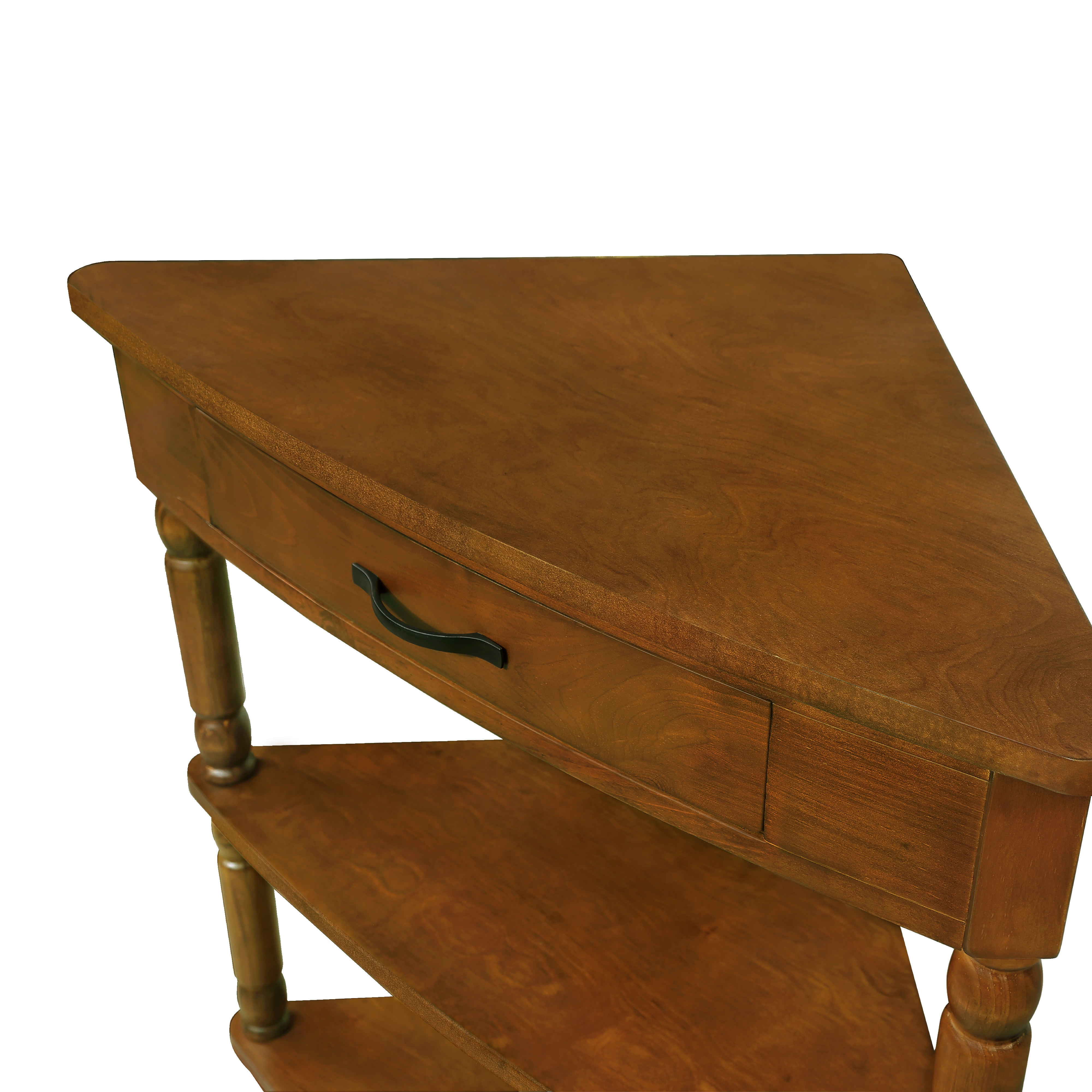 Leumius Small Corner Side Table,Triangle Corner Table 3 Tier End Corner Table for Small Spaces,Living Room,Brown