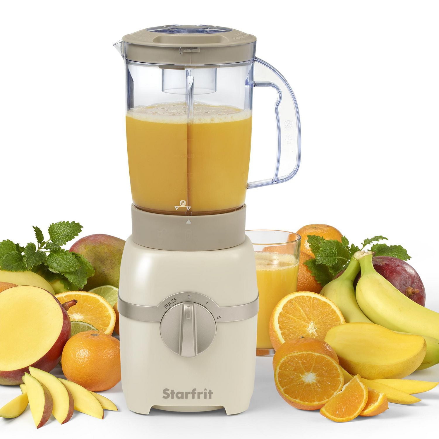 Starfrit Mélangeur de lait de noix et smoothie – Capacité de 828 ml – Lame en acier inoxydable – Filtre amovible – Capuchon de mesure – 300 Watts Mélangeur à lait de noix blender