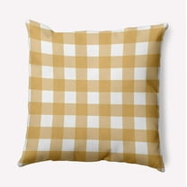20" x 20" Simply Daisy Gingham Plaid Polyester Accent Pillow, Golden Mustard Qty 1
