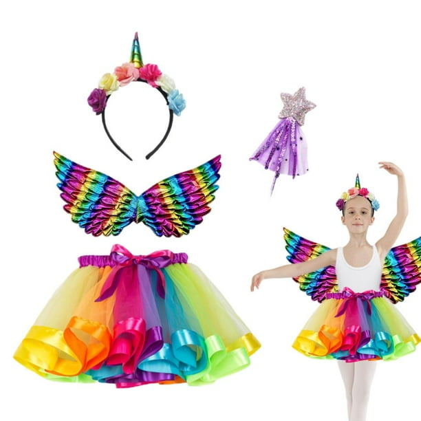 Las Niñas Se Visten Accesorios De Cosplay 4 Piezas Las Niñas Se Visten Vestido De Princesa Con Diadema Ala De ángel Varita Navidad Fiesta De Cumpleaños De Halloween Accesorios ANGGREK Otros