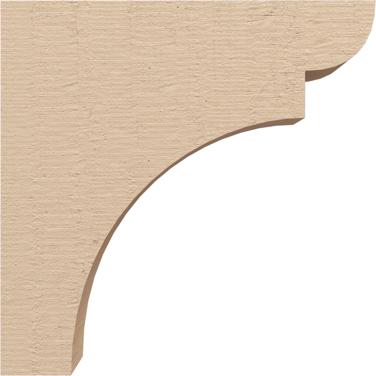 3"W x 12"D x 12"H Thin Yorktown Rough Cedar Woodgrain TimberThane Corbel, Primed Tan