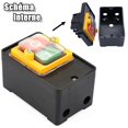 thumbnail image 3 of Interruptor de botón pulsador, AC220V/380V 10A Interruptor de botón de control de alimentación impermeable monofásico/trifásico, botón de control de encendido/apagado con carcasa, interruptor de máqui JFHHH pequeña, 3 of 3