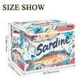 thumbnail image 5 of Yayeee Collapsible Cube Storage Bin with Lid Fabric Closet Decorative Basket with Handles, Yellow Sardines Pattern, 5 of 7