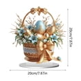 thumbnail image 3 of TUWAFE Easter Bunny Eggs Decorations,2D Acrylic Flat Home Tabletop Ornaments for Easter Holiday Parties Decoration, 3 of 7