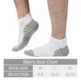 thumbnail image 3 of HIALTODAY 6 Pairs Men's Bamboo Fiber Ankle Socks, Low Cut Cushioned Athletic Running Workout Fitness Socks ,WHITE (13-15), 3 of 5
