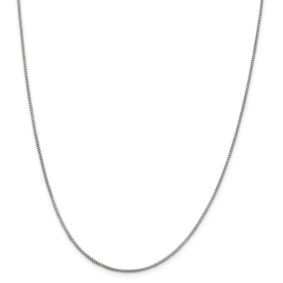 Sterling Silver 1.25mm Half Round Box Chain Necklace - 4.7 Grams - 24 Inch