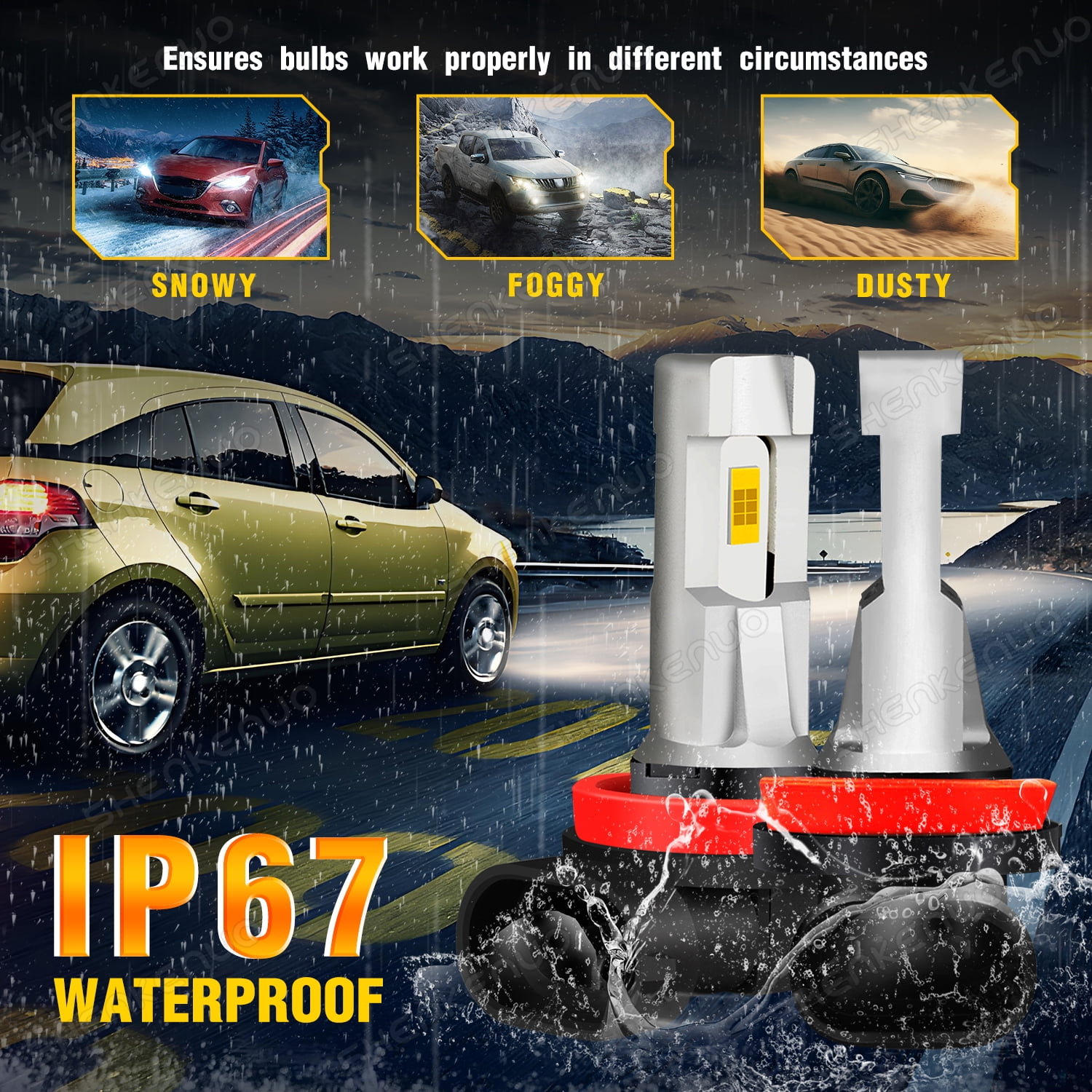 For Kia Forte 2014 2015 2016 LED Headlight High Low Beam Fog Light Bulbs Kit 6500K Crystal White 6x