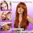thumbnail image 5 of Long Layered Wig with Bangs for Women Synthetic Heat Resistant Realistic Scalp Free Parting  Wigs for Daily and Party Use(Ginger, 26 Inch), 5 of 6
